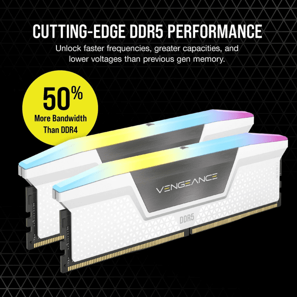 Ram Corsair Vengeance RGB 32GB (2x16GB) 5200 DDR5 White