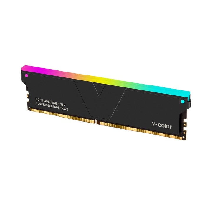 Ram V-Color Skywalker Plus 1x8 3600 RGB Black DDR4