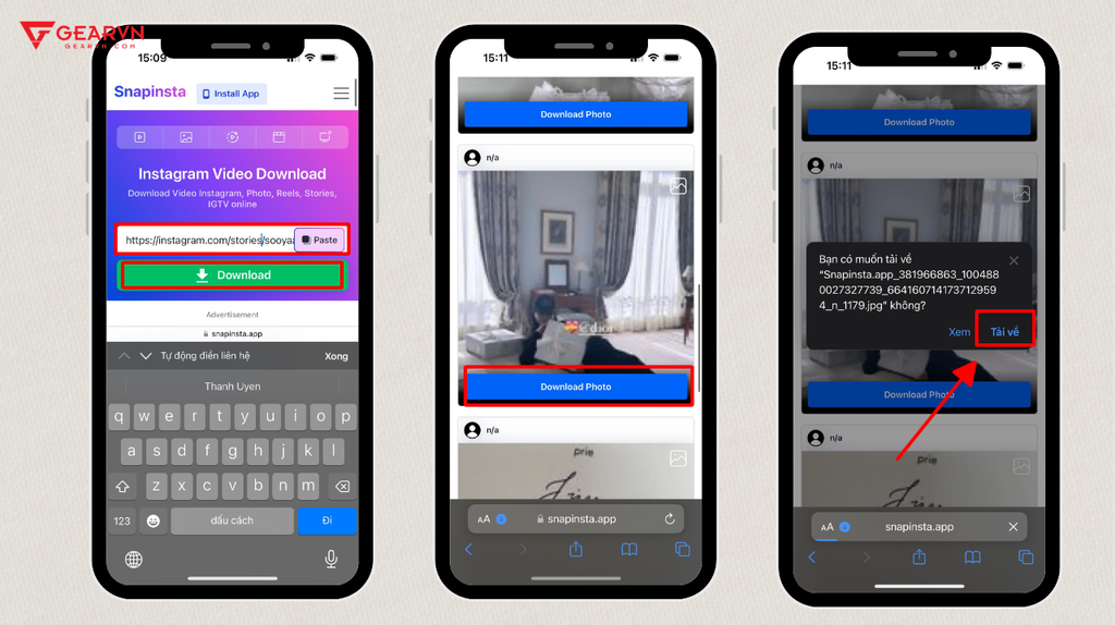 GEARVN - Cách dùng Snapinsta trên điện thoại để tải nội dung từ Instagram