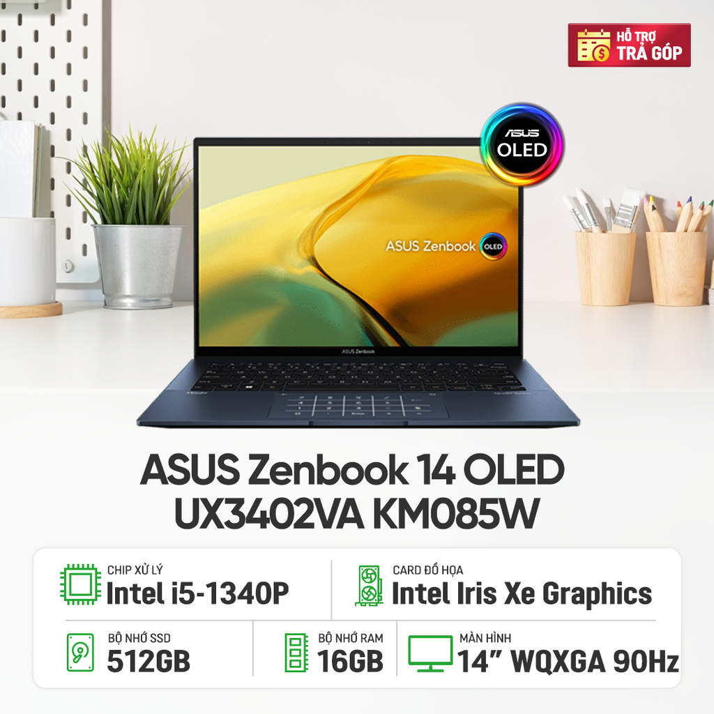 GEARVN - Laptop dùng văn phòng ASUS Zenbook 14 OLED UX3402VA KM085W