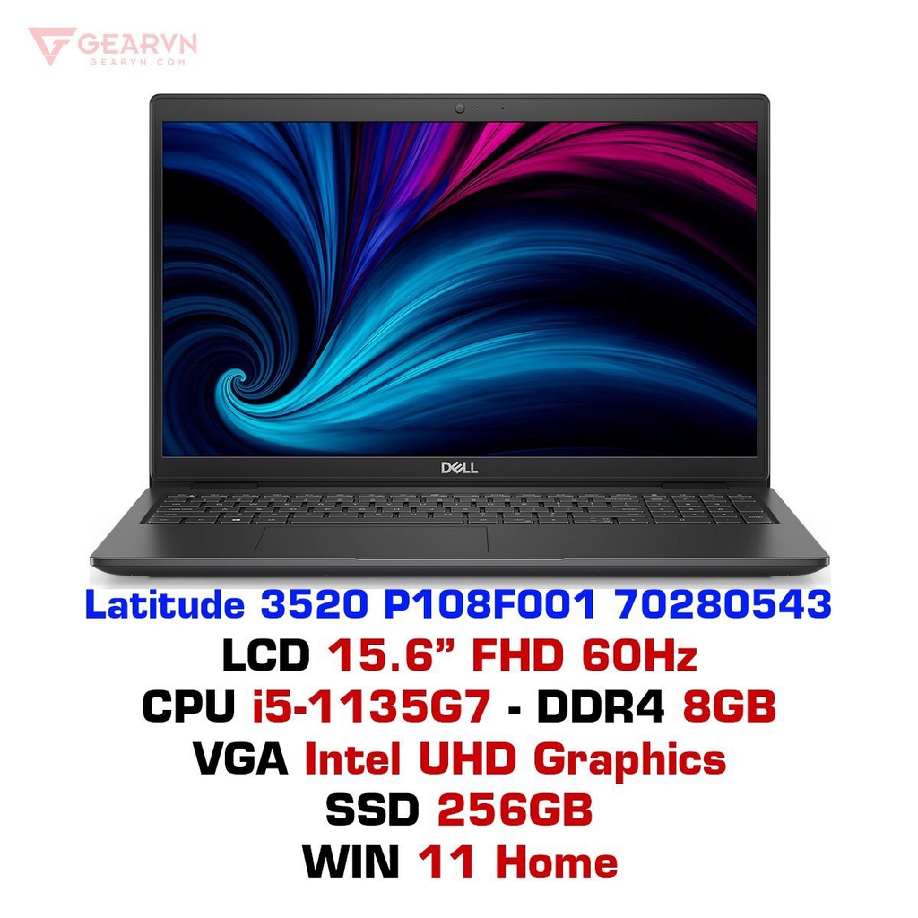 GEARVN - Laptop dùng văn phòng tốt nhất Dell Latitude 3520 P108F001 70280543