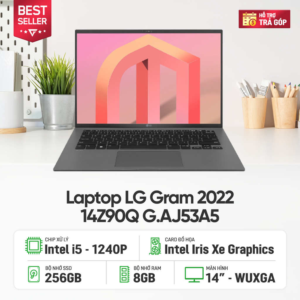 GEARVN - Laptop dùng văn phòng LG Gram 2022 14Z90Q G.AJ53A5