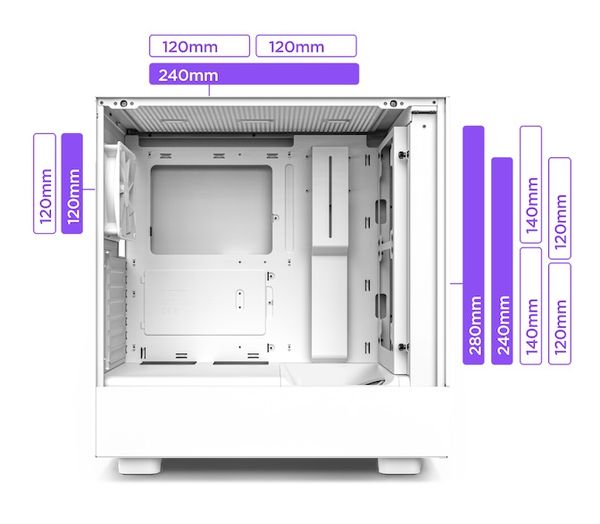 GEARVN - Vỏ máy tính NZXT H5 Flow White RGB