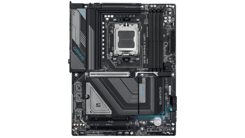 Khu vực socket AM5 và dàn VRM mạnh mẽ của bo mạch chủ