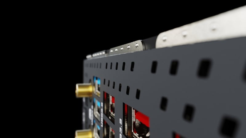 Cổng USB4 Type-C, cổng LAN 5GbE và đầu cắm ăng-ten Wi-Fi 7