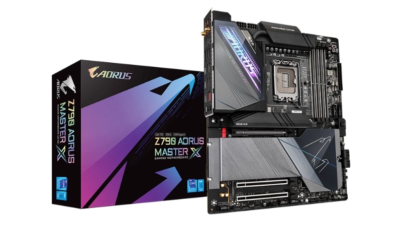 GIGABYTE Z790 AORUS MASTER X DDR5, thể hiện thiết kế hầm hố và hệ thống tản nhiệt toàn diện