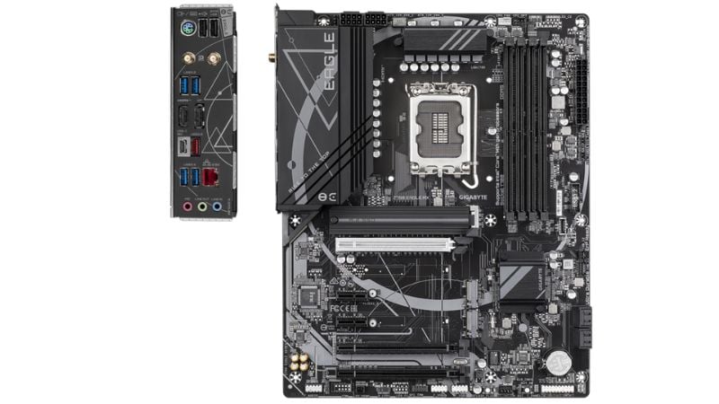 Khu vực socket CPU và dàn VRM với tản nhiệt của GIGABYTE Z790 EAGLE AX