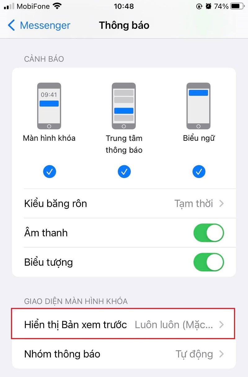 Hướng dẫn ẩn nội dung tin nhắn Messenger “lộ thiên” trên màn hình khóa điện thoại