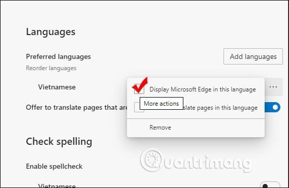 Hướng dẫn đổi ngôn ngữ trong Microsoft Edge Chromium