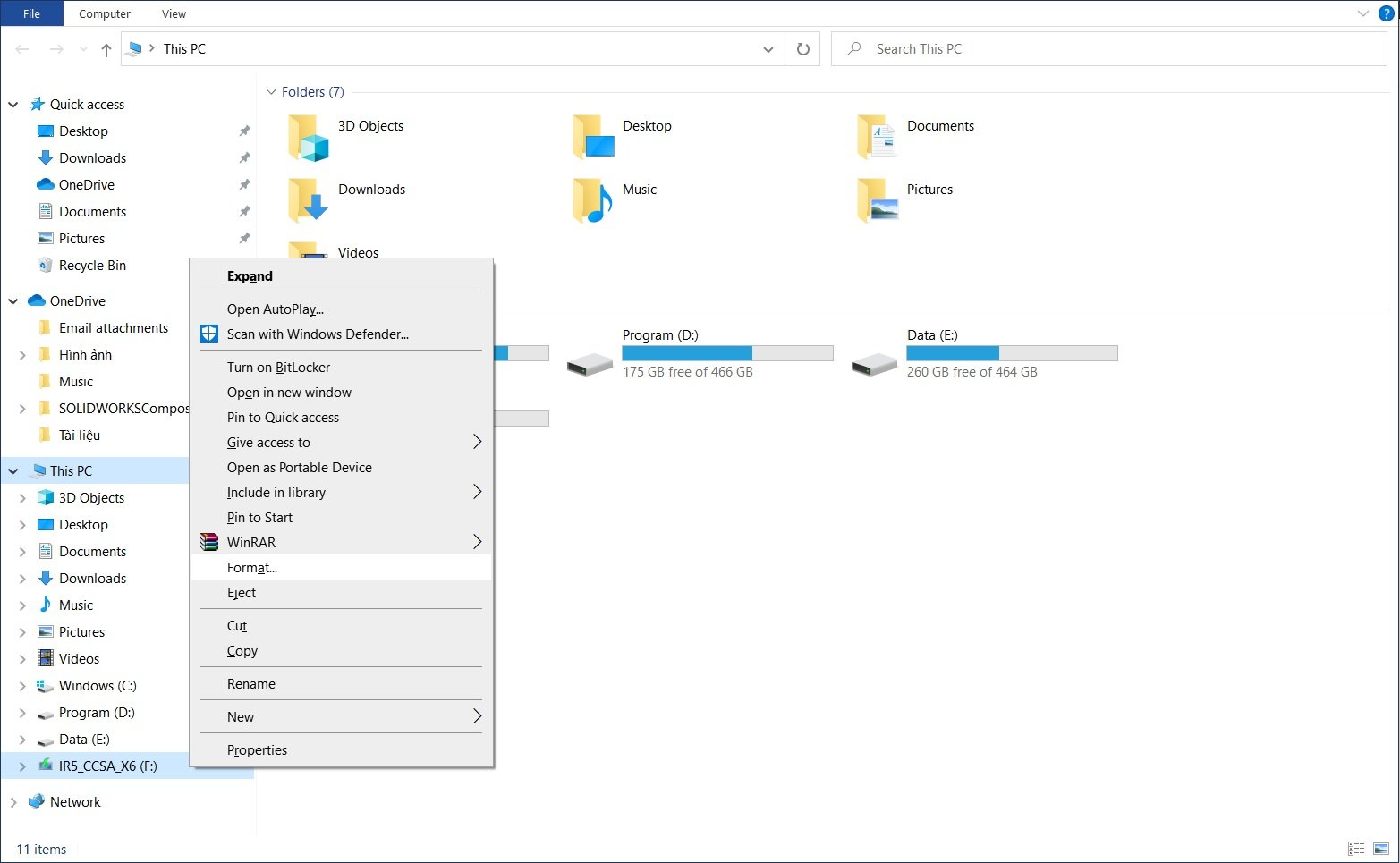 Hướng dẫn format USB