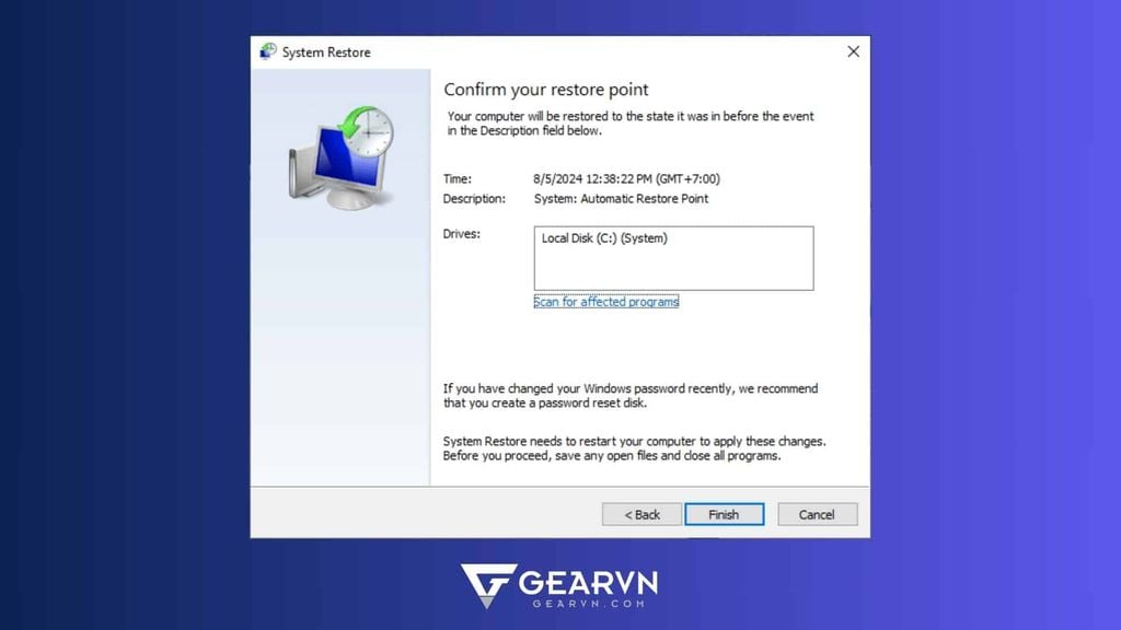 Cách lấy lại file Word gốc bằng System Restore - GEARVN