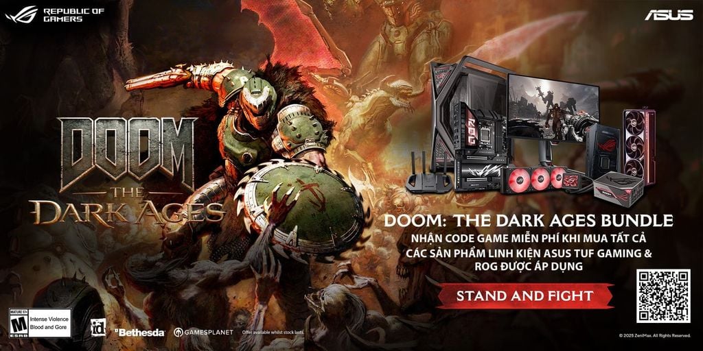 Nhận CODE DOOM & Cơ hội trúng PC khi mua Linh Kiện ASUS TUF GAMING/ROG