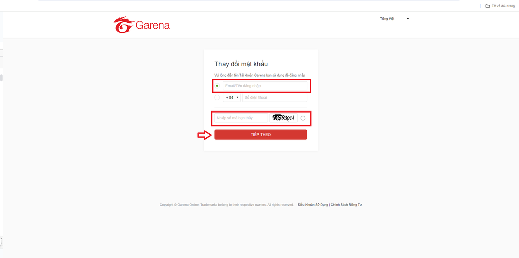 GEARVN - Hướng dẫn đổi mật khẩu Garena