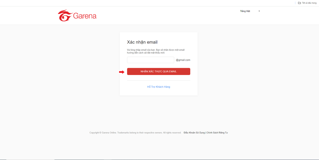 GEARVN - Hướng dẫn đổi mật khẩu Garena