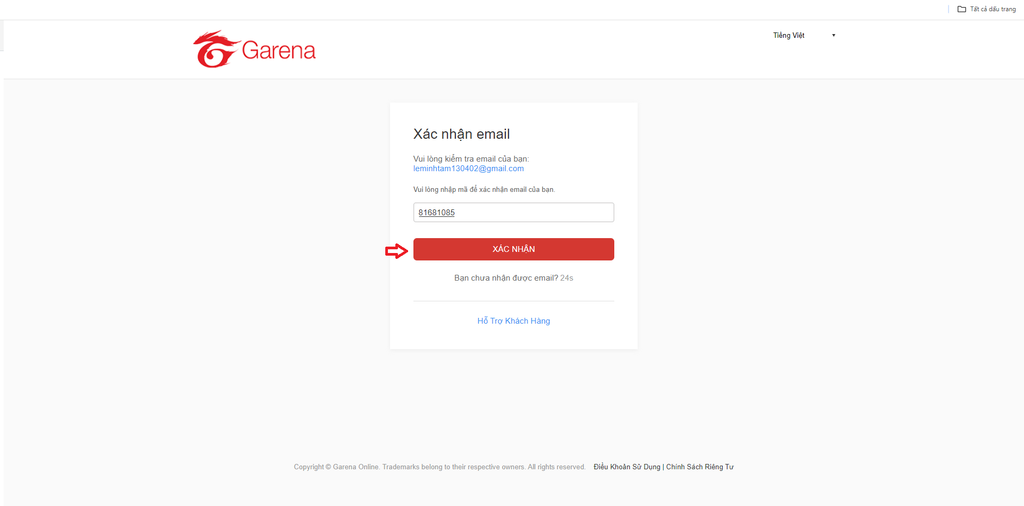GEARVN - Hướng dẫn đổi mật khẩu Garena