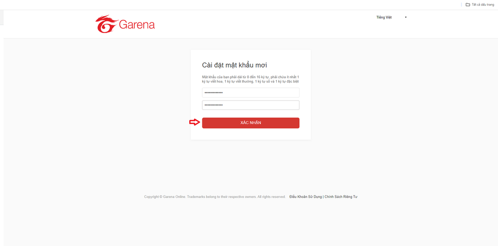GEARVN - Hướng dẫn đổi mật khẩu Garena