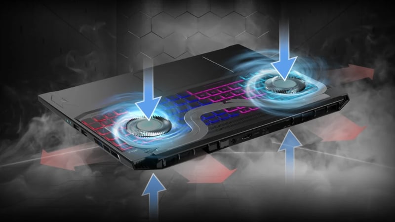 Acer Nitro V 16S trang bị hệ thống tản nhiệt hai quạt