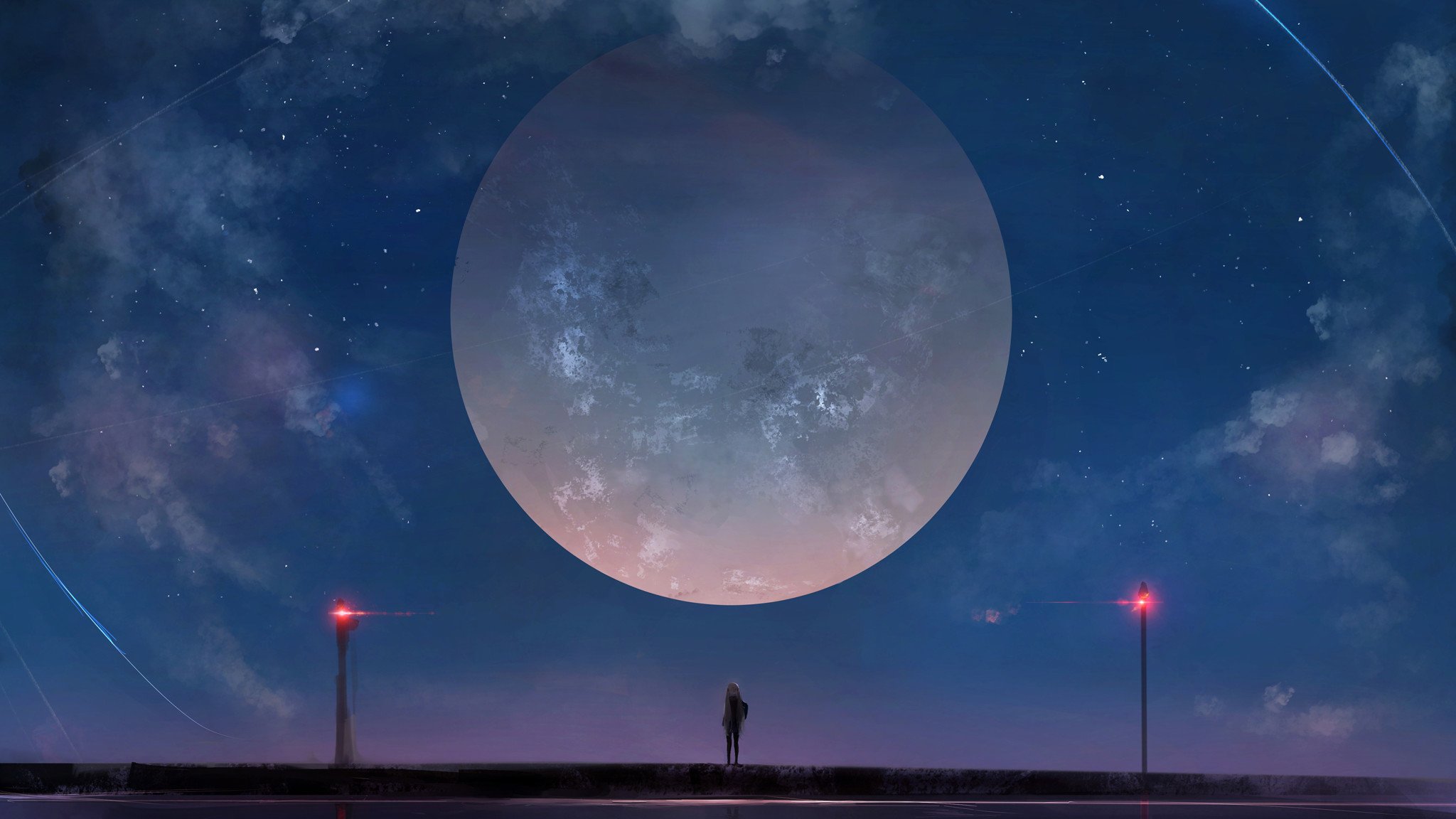 Hình nền động mặt trăng lãng mạn