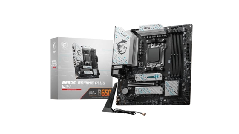 MSI B650M GAMING PLUS WIFI với thiết kế PCB đen và tản nhiệt xám bạc
