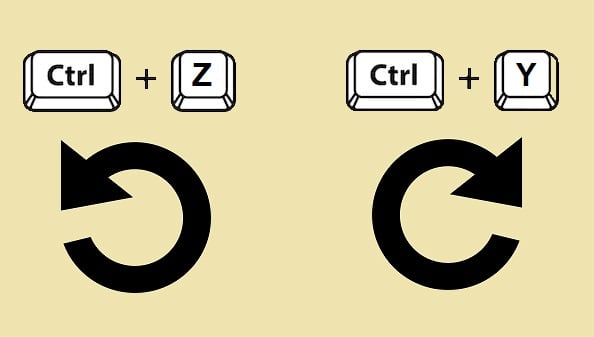 Nếu Ctrl + Z để hoàn tác