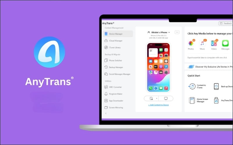AnyTrans là công cụ mạnh mẽ giúp bạn quản lý và di chuyển dữ liệu iPhone