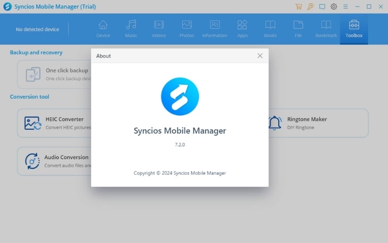 Syncios Mobile Manager là một công cụ quản lý iPhone đa năng