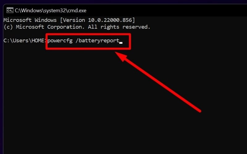 Gõ chính xác dòng lệnh như hình