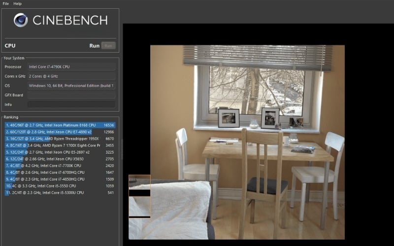Phần mềm Cinebench