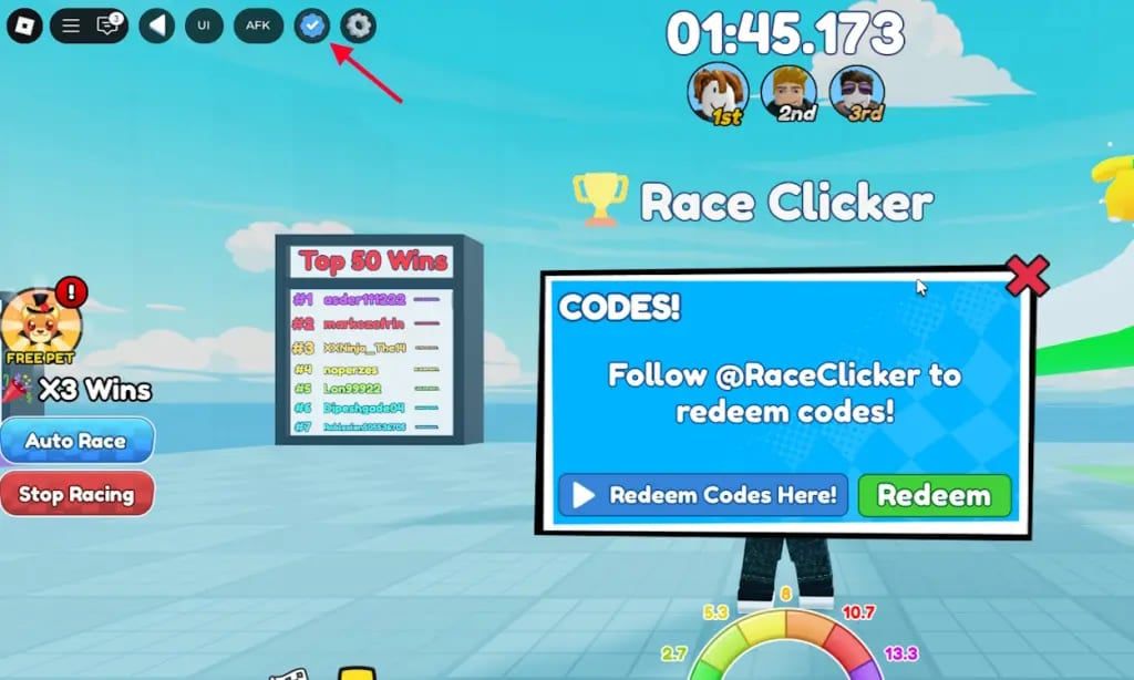 code race clicker
