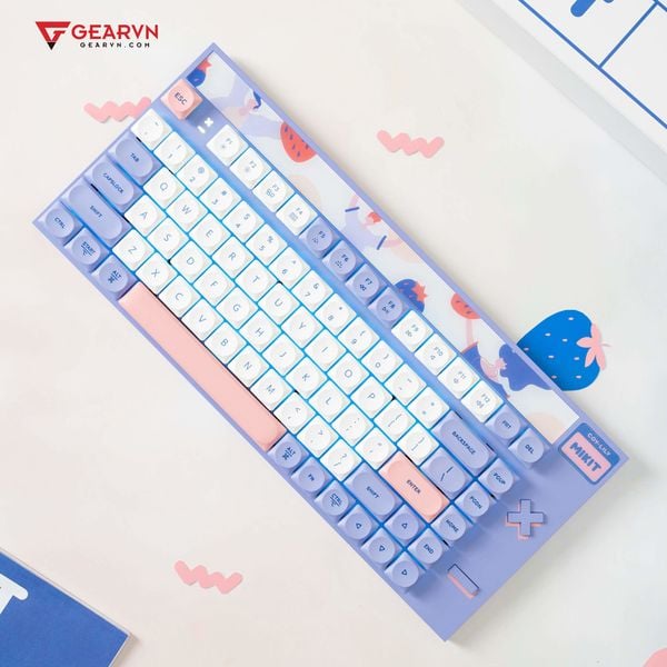 GEARVN - Bàn Phím MIKIT CL80 Lavenderry Low Profile TTC Mini Gold Pink