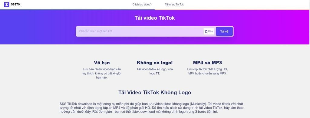 Tải ảnh TikTok không logo bằng SSSTik - GEARVN