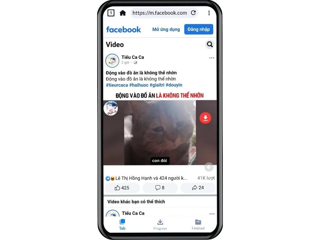 Cách tải video Facebook trên điện thoại iPhone, Android - GEARVN