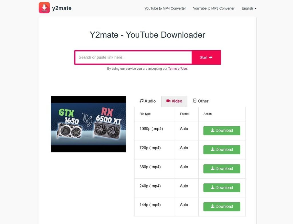 Tải video Youtube bằng Y2mate - GEARVN