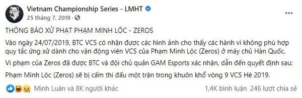 Không phải lần đầu vạ miệng, số lần mà Zeros: game thủ “lắm tài nhiều tật” phải nhận án phạt nhiều hơn bạn nghĩ