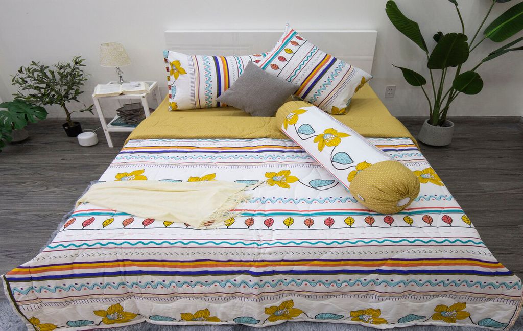 DRAP GIƯỜNG COTTON HÀN QUỐC