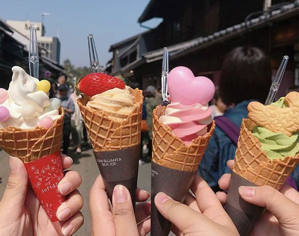 Creating creative soft serve flavors with an ice cream machine