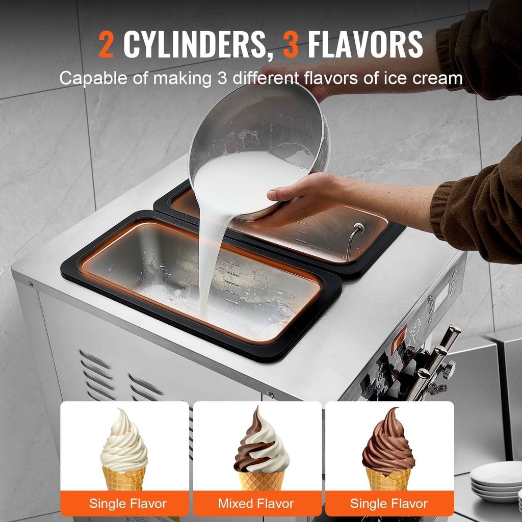 3 flavor system soft serve ice cream machine venus vsc366l