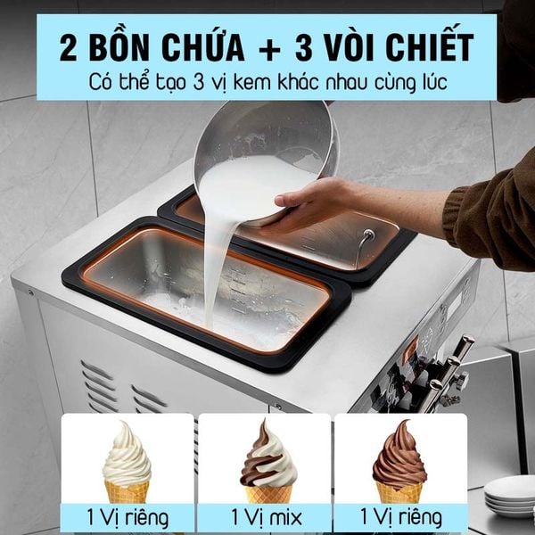 3 vòi chiết máy làm kem tươi venus vsc329l