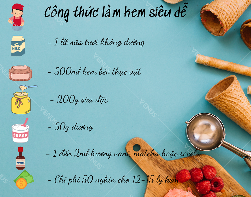 Công thức làm kem tươi kinh doanh