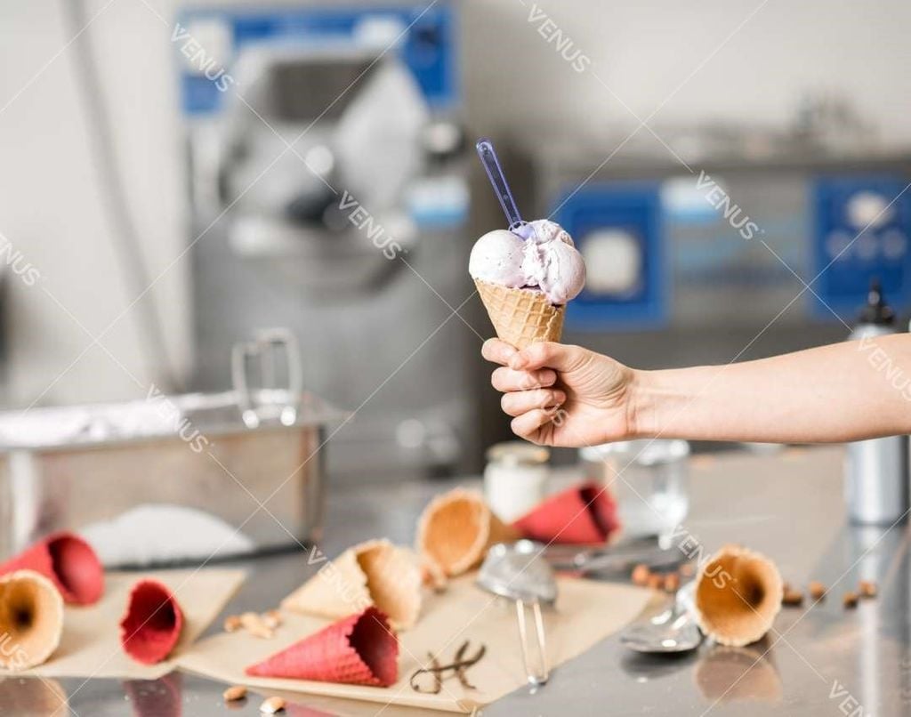 Delicious ice cream produced by the Venus VHC120