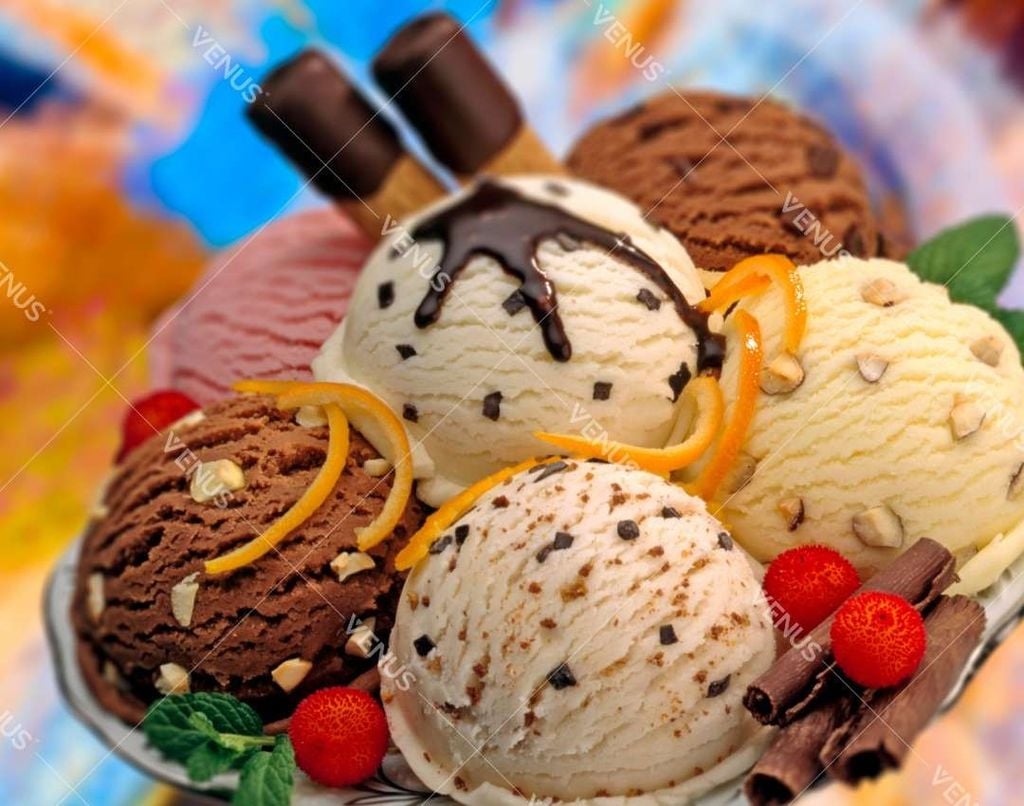 Delicious, smooth ice cream produced by the Venus hard ice cream machine VHC50