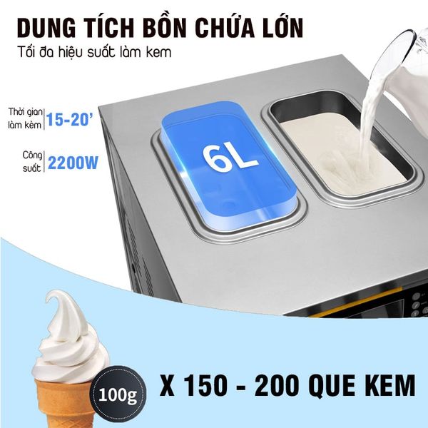 dung tích bồn chứa máy làm kem tươi venus vsc318s