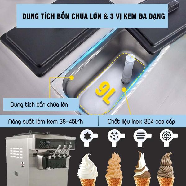 dung tích máy làm kem tươi venus vsc338l