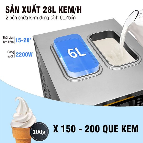 dung tích máy làm kem venus vsc318