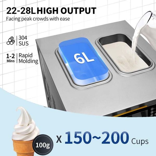 hopper capacity soft serve ice cream machine venus vsc318