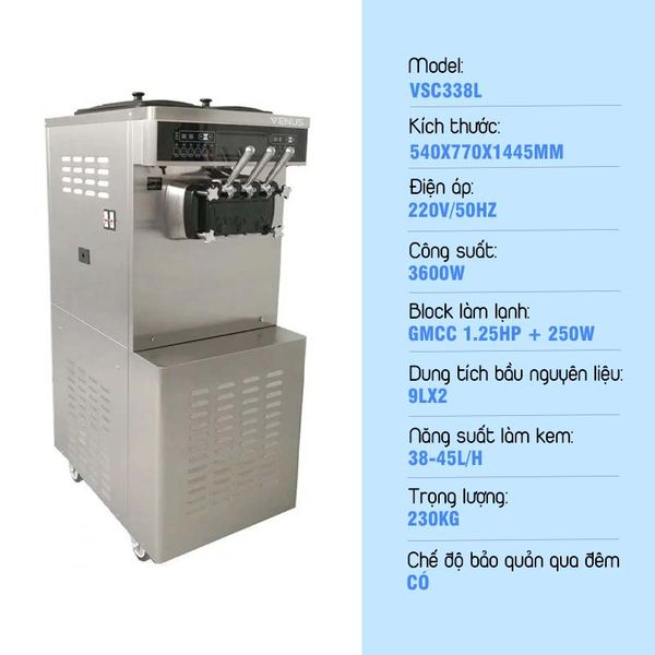 thông tin máy làm kem venus vsc338l