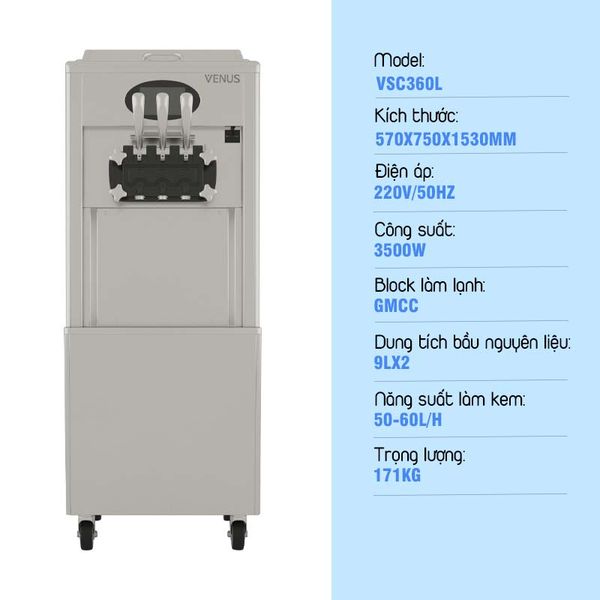 thông tin máy làm kem venus vsc360l