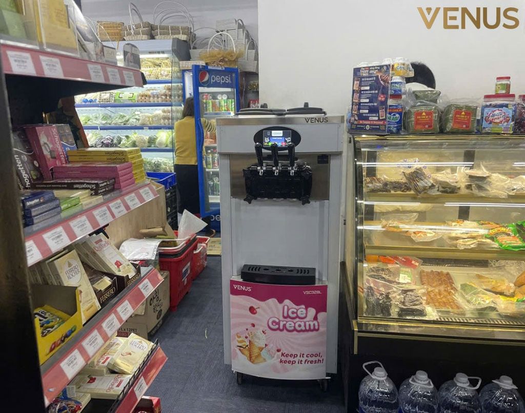 Máy làm kem Venus được sử dụng nhiều mô hình kinh doanh