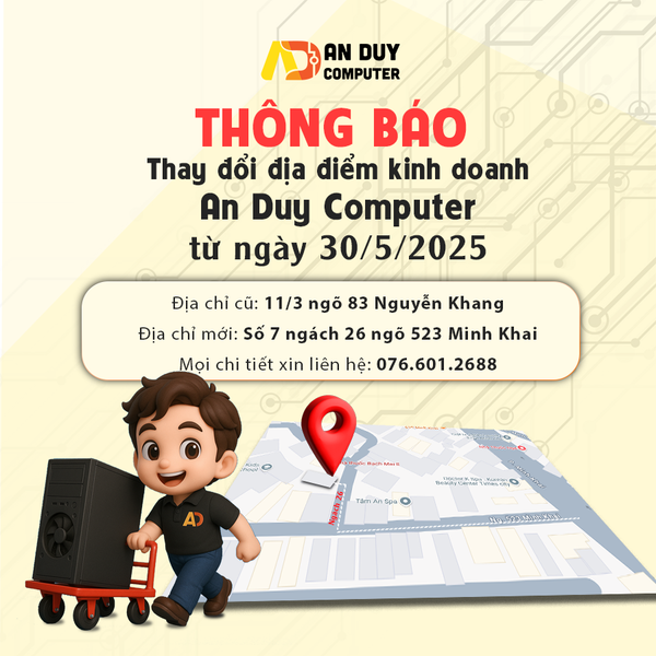 THÔNG BÁO CHUYỂN ĐỊA ĐIỂM KINH DOANH AN DUY COMPUTER