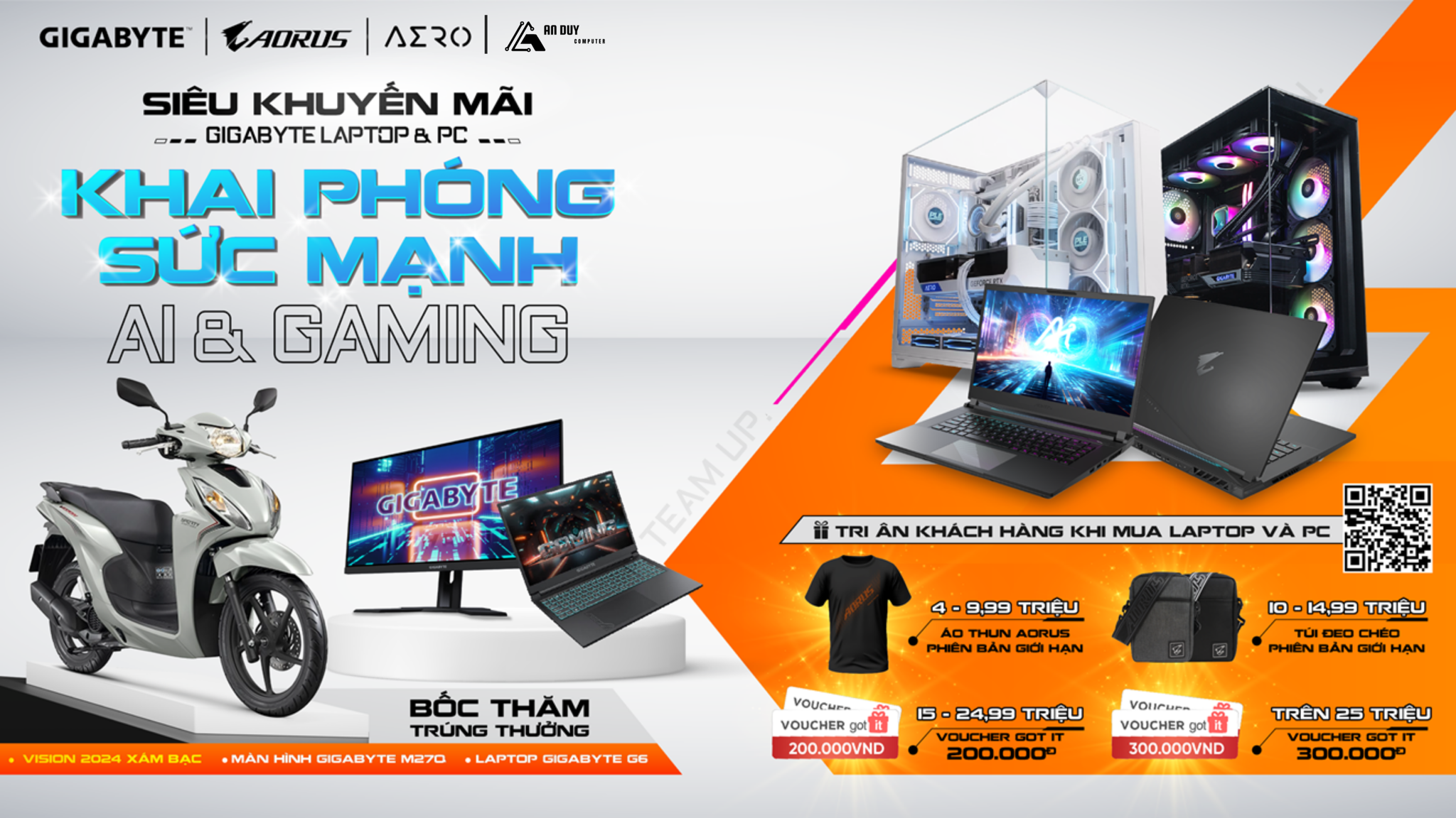 SIÊU KHUYẾN MÃI GIGABYTE LAPTOP & PC - KHAI PHÓNG SỨC MẠNH AI & GAMING